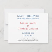 Save The Date Enregistrer la date - Personnalisable - Massachuse (Dos)