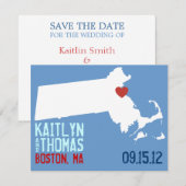 Save The Date Enregistrer la date - Personnalisable - Massachuse (Devant / Derrière)