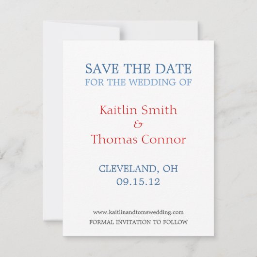 Save The Date Enregistrer la date - Personnalisable - Ohio (Dos)