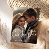 Save The Date Enregistrer la date Photo Calligraphie Script Élég