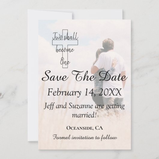 Save The Date Enregistrer la date Photo Christian Mariage Faire- (Devant)