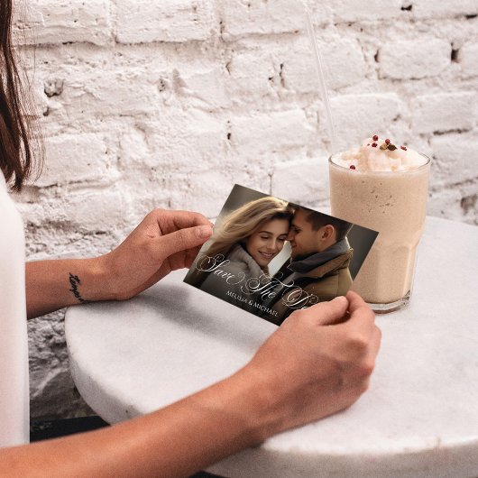 Save The Date Enregistrer la date Photo Classy Calligraphy Scrip