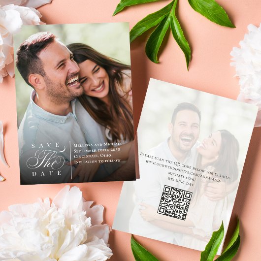 Save The Date Enregistrer la date Photo Elégant Typographie Scri