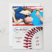 Save The Date Enregistrer La Date Photo Mariage Baseball Thème (Devant)