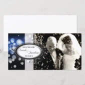 Save The Date Enregistrer la date Photo Mariage Card Blue Bright (Devant / Derrière)