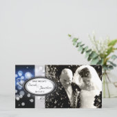 Save The Date Enregistrer la date Photo Mariage Card Blue Bright (Debout devant)