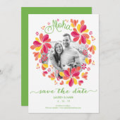 Save The Date Enregistrer la date - Photo, Tropical, Hawaiian, Î (Devant / Derrière)