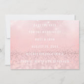 Save The Date Enregistrer la date Pink Blush Rose Parties scinti (Dos)