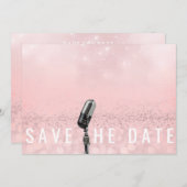 Save The Date Enregistrer la date Pink Blush Rose Parties scinti (Devant / Derrière)