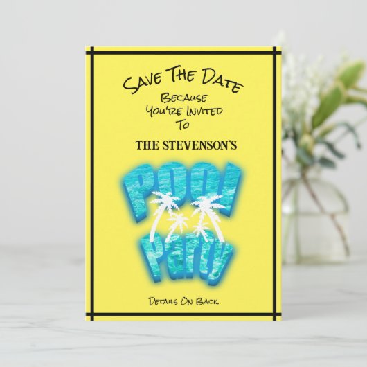 Save The Date Enregistrer La Date Pool Fun Fun Anniversaire Jaun (Debout devant)