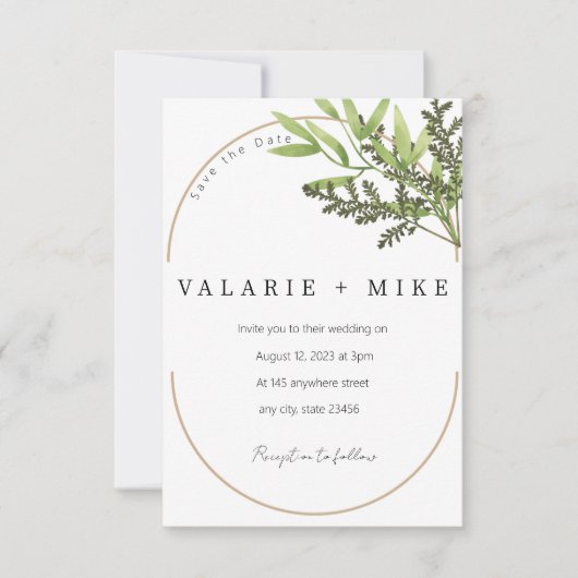 Save The Date Enregistrer la date pour le mariage (Devant)