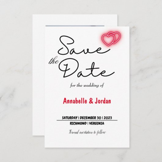 Save The Date Enregistrer la date pour le mariage (Devant / Derrière)