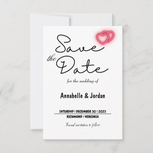 Save The Date Enregistrer la date pour le mariage (Devant)