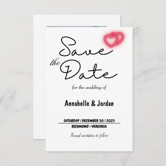 Save The Date Enregistrer la date pour le mariage (Devant / Derrière)