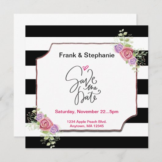 Save The Date Enregistrer la date pour nos bandes Mariages avec  (Devant / Derrière)