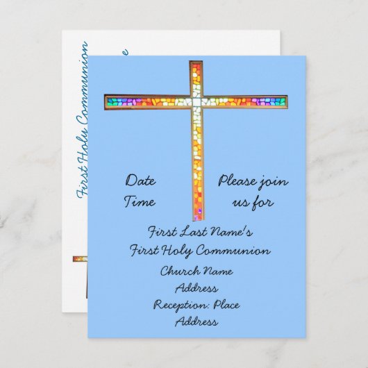 Save The Date Enregistrer la date - Première Communion sainte (g (Devant / Derrière)
