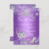 Save The Date Enregistrer La Date Purple Sweet sixteen 16 Masque (Devant / Derrière)