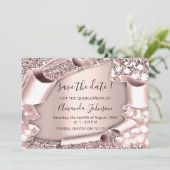 Save The Date Enregistrer la date QUINCEAÑERA Sweet 16e Rose Pho (Debout devant)