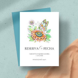 Save The Date Enregistrer la date Quinceañeras papillons