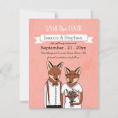 Save The Date Enregistrer la date - Renards amoureux (Devant)