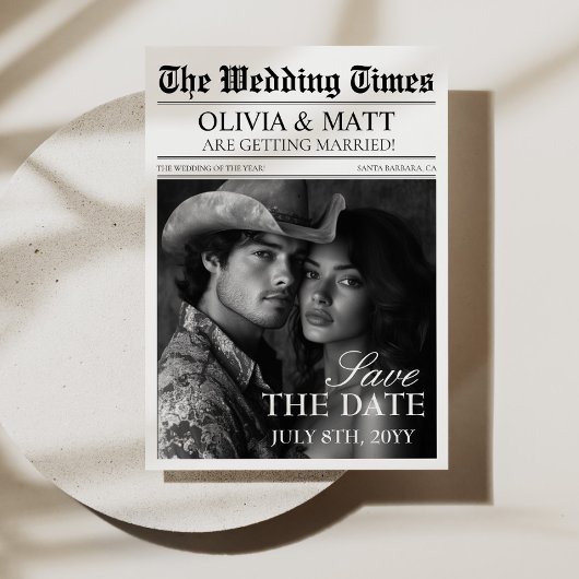 Save The Date Enregistrer La Date Retro Journaux Mariage