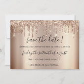 Save The Date Enregistrer La Date Rose Gold Drives Parties scint (Devant)