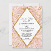 Save The Date Enregistrer la date Rose Gold Faux Parties scintil (Devant)