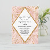 Save The Date Enregistrer la date Rose Gold Faux Parties scintil (Debout devant)