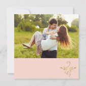 Save The Date Enregistrer la date, rose n Gold Laurel Leaf Typog (Dos)