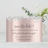 Save The Date Enregistrer la date Rose noir gris argenté gris gr (Debout devant)
