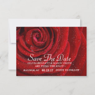 Save The Date Enregistrer la date - Rose rouge florale texturée