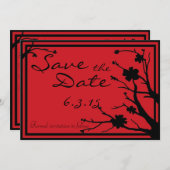 Save The Date Enregistrer la date rouge noir personnalisé invita (Devant / Derrière)