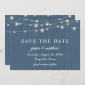 Save The Date Enregistrer la date Rustic Blue Farmhouse Lights (Devant / Derrière)