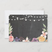 Save The Date Enregistrer La Date Rustic Chalk Flowers Invitatio (Dos)
