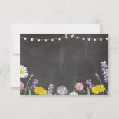 Save The Date Enregistrer La Date Rustic Chalk Wild Flowers Invi (Dos)
