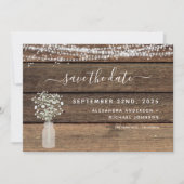 Save The Date Enregistrer la date Rustic Farmhouse String Lights (Devant)