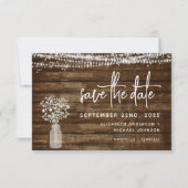 Save The Date Enregistrer la date Rustic Farmhouse String Lights (Devant)