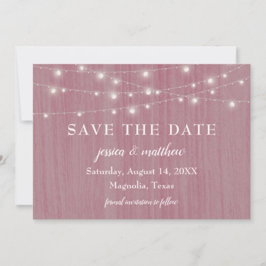 Save The Date Enregistrer la date Rustic Farmhouse Twinklights r (Devant)