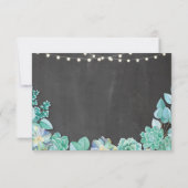 Save The Date Enregistrer la date Rustic Succulents Mint Chalk I (Dos)