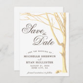 Save The Date Enregistrer la date Rustic Tree Script Simple Cart (Devant / Derrière)