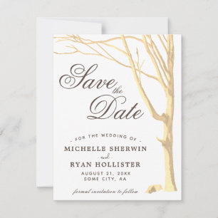 Save The Date Enregistrer la date Rustic Tree Script Simple Cart