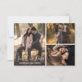 Save The Date Enregistrer La Date Rustic Wood Mariage Photo Coll (Devant)