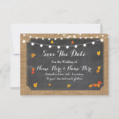 Save The Date Enregistrer La Date Rustic Wood Rustic Automne Inv (Devant)