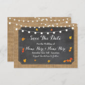 Save The Date Enregistrer La Date Rustic Wood Rustic Automne Inv (Devant / Derrière)