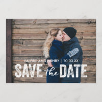 Enregistrer la date Rustique avec photo pleine pag
