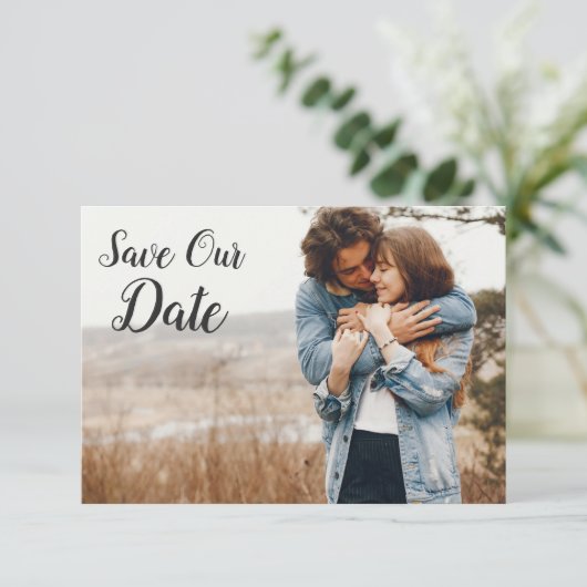 Save The Date Enregistrer La Date Rustique Floral Skull Boho Car (Debout devant)