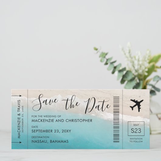Save The Date Enregistrer la date Script Passe d'embarquement Tr (Debout devant)