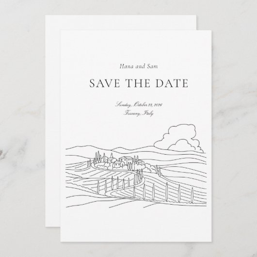 Save The Date Enregistrer la date simple mariage (Devant / Derrière)