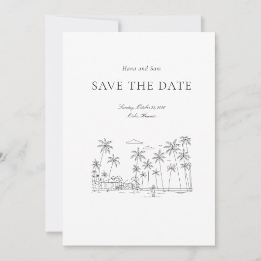 Save The Date Enregistrer la date simple mariage (Devant)