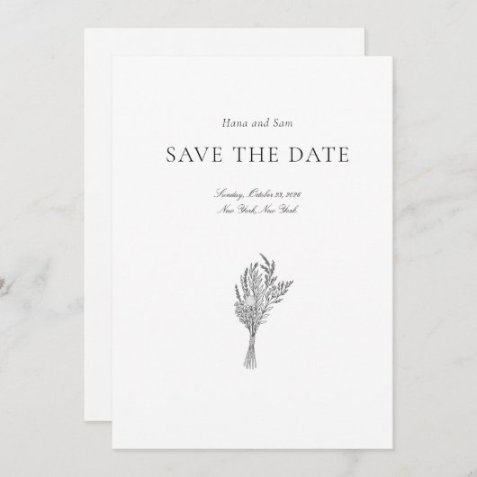 Save The Date Enregistrer la date simple mariage (Devant / Derrière)